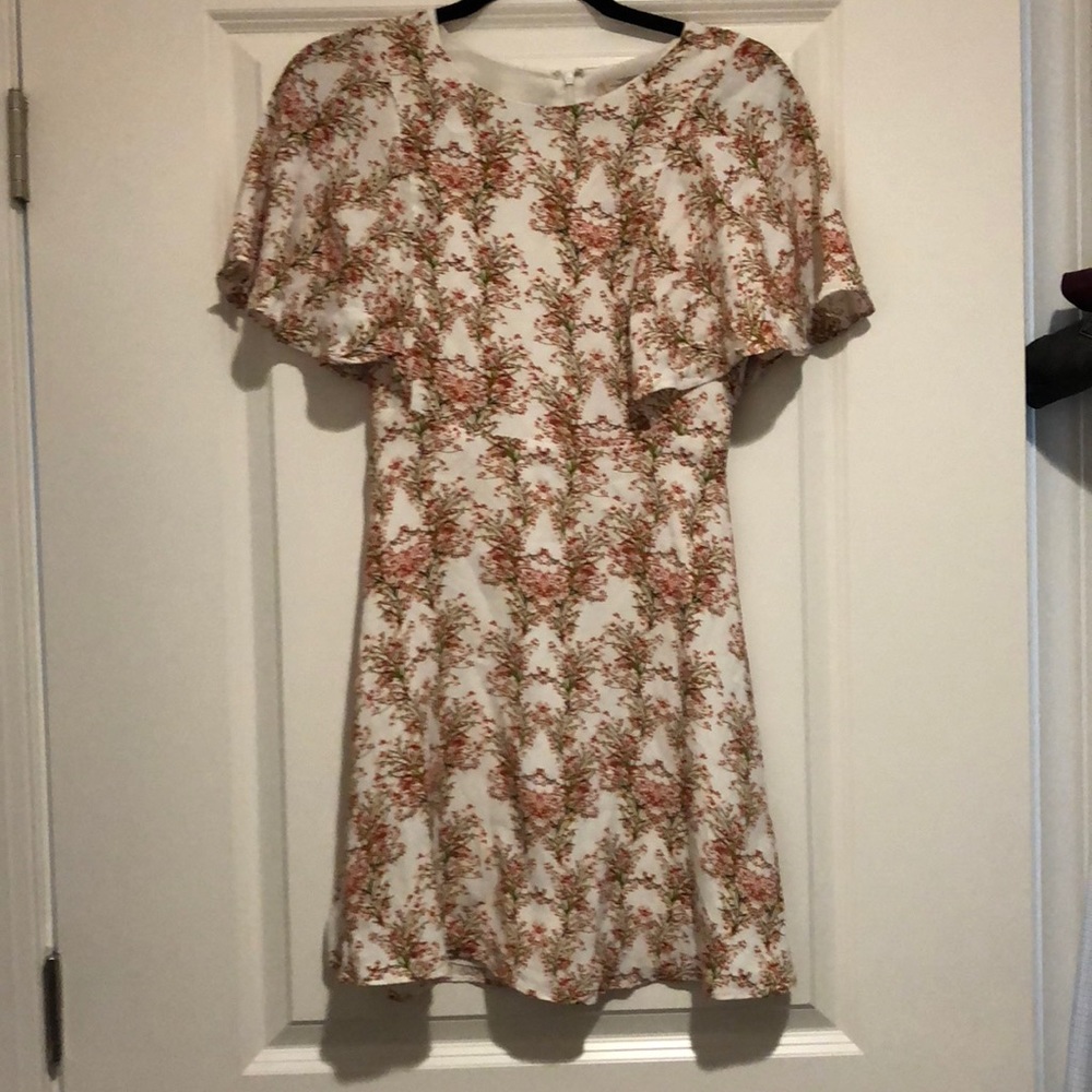 Ruffle sleeve fit and flare dress